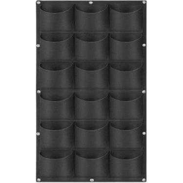 Imagem de Jardim Vertical com Plantas Naturais - Painel Modular em Feltro Impermeável Dupla Face com 18 Bolsos (54cmx100cm) – Ideal para Plantas Naturais, Decoração Sustentável e Ambientes Internos e Externos