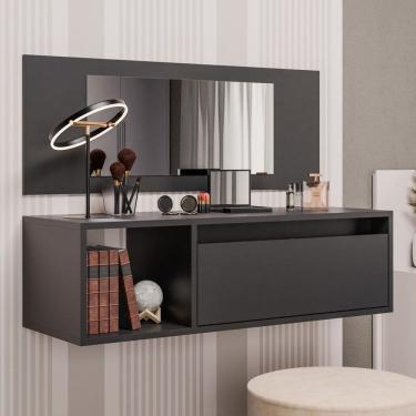 Imagem de Penteadeira Camarim Eva Suspensa Com Espelho 1 Porta - SSX Multicoisas