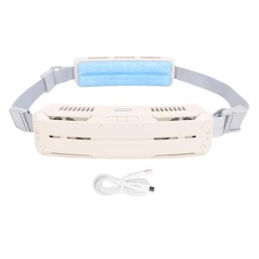 Imagem de AUNMAS Fã de Cintura Vestível de 5000mAh, Ventilador de Construção USB Recarregável para Esportes de Trabalho Ao Ar Livre, Com Bateria de Alta Capacidade, Solução Conveniente, Adequada (Branco)