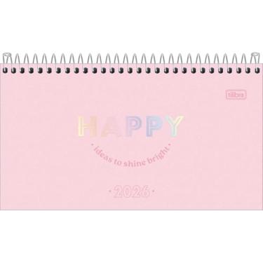 Imagem de Tilibra - Agenda Espiral Semanal 16,7 x 8,9 cm Happy 2026 - Rosa