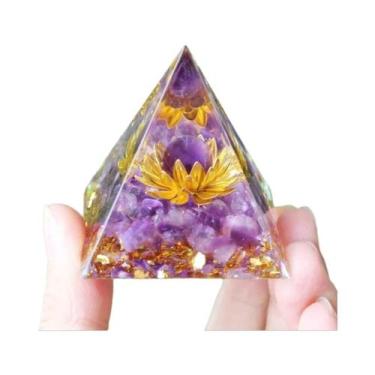 Imagem de Pirâmide De Orgônio De Ametista E Peridoto, Cristal De Cura Com Energi