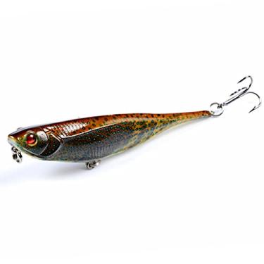Imagem de ZZTWER Isca artificial, isca de pesca Crankbaits isca de pesca de robalo de superfície para andador de superfície wobblers artificiais