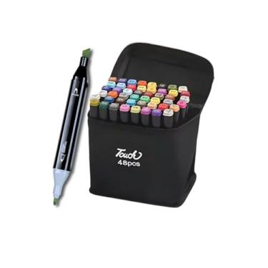 Imagem de Caneta Marcador Para Colorir Desenho Profissional 12, 24, 36, 48, 60, 80 Cores Conjunto De Canetinhas Pontas Duplas Codificados por Cores Vivas para Desenho (48 Cores)
