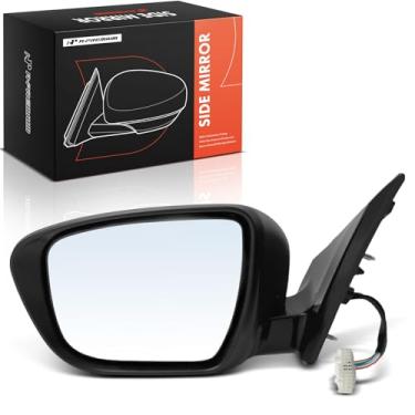 Imagem de A-Premium Espelho retrovisor elétrico do lado do motorista - compatível com Nissan Murano 2016 2017 2018 2019 2020 - Espelho retrovisor externo externo não aquecido dobrável manual liso preto com luz
