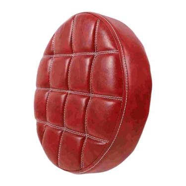 Imagem de Milageto Almofada redonda da almofada de assento PU Campa de couro, tampa do assento, fácil de instalar, acessório de cadeira de bar, Vermelho