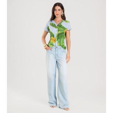 Imagem de Blusa Feminina Estampada Infinita Cor Verde, P, Verde