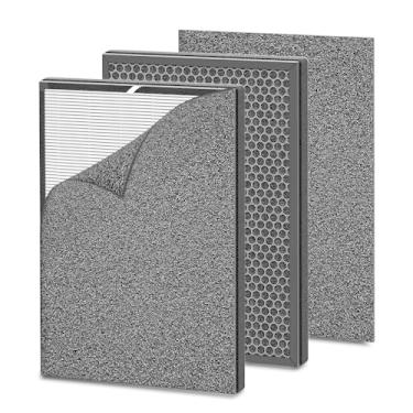 Imagem de HOAXCINN Filtro de substituição compatível com purificador de ar HEAPETS P339, filtro H13, filtragem de 3 estágios, 2 filtros de ar + 2 pré-filtros