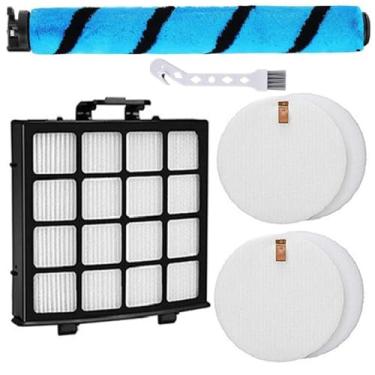 Imagem de Conjunto de substituição de filtro para aspirador vertical Shark Vertex DuoClean PowerFin AZ2000 AZ2002 AZ2000W acessórios, 1 escova de rolo, 1 filtro, 2 filtros de algodão e 1 escova de limpeza
