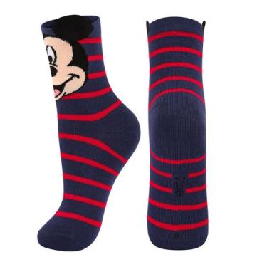 Imagem de Meia Unissex Infantil Cano Médio Disney Mickey E Amigos Lupo, Azul, 24