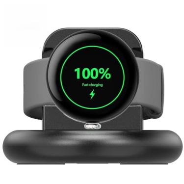 Imagem de Wanme Base de carregamento para Google Pixel Watch 3/2, base de carregamento antiderrapante com cabo de substituição de 1,3 m compatível com Pixel Watch 3 2 (USB)