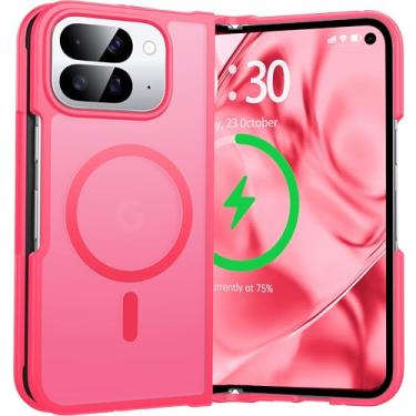 Imagem de FNDMIL Capa magnética NO.1 para Google Pixel 10 Pro Fold compatível com MagSafe [teste de queda de grau militar] [Fosco translúcido][Antiimpressão digital] Amortecedor de silicone macio para Google 10