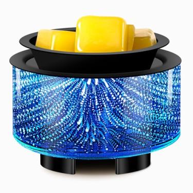 Imagem de JOYOLO Aquecedor de cera derretida, aquecedor elétrico de cera para cera perfumada, fundição de cera de vela multifuncional com aquecimento PTC e 7 luzes coloridas, queimador de óleo de fragrância de