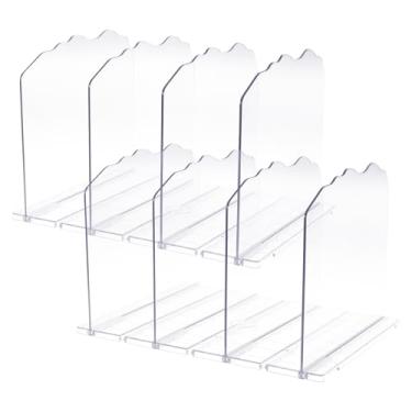 Imagem de FALESOUL Organizador de loja de bolsa para armário, 2 divisórias de prateleira de acrílico transparente para organização de armários, organizadores de bolsa ajustáveis, separadores, divisórias