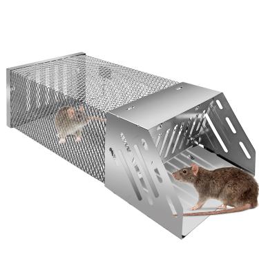 Imagem de Armadilha humana para rato, armadilhas automáticas de ciclo contínuo, gaiola de armadilha de rato, que funciona para animais pequenos internos e externos - ratazanas, hamsters, gaiola viva para pegar