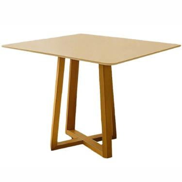 Imagem de Mesa Bali 90x90cm Minas Plac Cor Cinamomo Off White