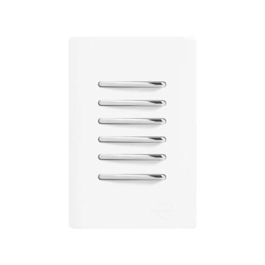 Imagem de 3 Interruptores Simples e 3 Interruptores Paralelos Cromados com Placa 4x2 Branca da Linha Novara - DC-1200/177 - DICOMPEL