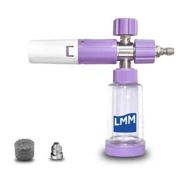 Imagem de Canhão de espuma LMM S3.0 para lavadora de pressão com conector rápido de 1/4 de polegada sem diluição lança de espuma de neve para lavagem de carro com espuma espessa ajustável