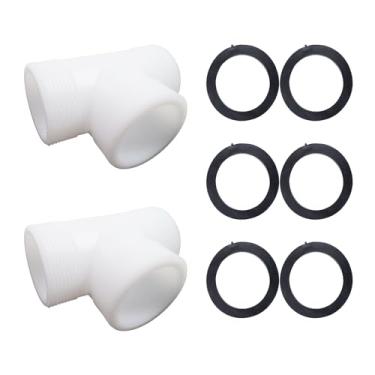 Imagem de Tighall Conector T de mangueira de bomba de piscina de 3,8 cm para bomba Intex, adaptador de mangueira de piscina acima do solo com 3 juntas de anel (pacote com 2)