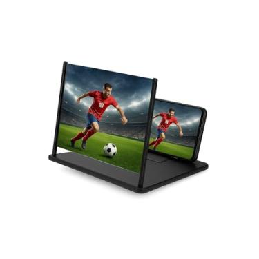 Imagem de Projetor Ampliador de Tela para Celular, 10 Polegadas HD - lupa que Aumenta em até 3x o tamanho da tela do celular, proporcionando uma visualização maior e mais confortável.