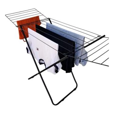 Imagem de Varal De Chão Com Abas Dobravel Aço Pratico E Econômico 11kg Cor Preto