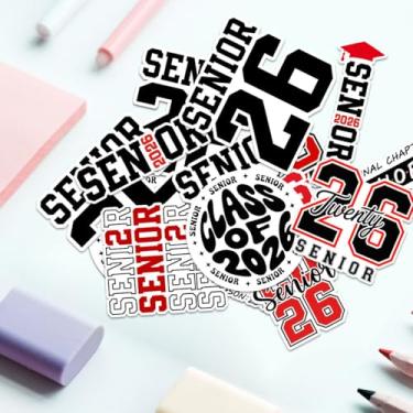 Imagem de Pacote com 10 adesivos para idosos Classe de 2026, adesivos de formatura à prova d'água, decalques para laptop, garrafa de água, álbum de recortes, ensino médio e universitário 2026 (idosos, 6, 7 cm)