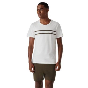 Imagem de Pijama Masculino Algodão Curto Listra Hering, Off white, M