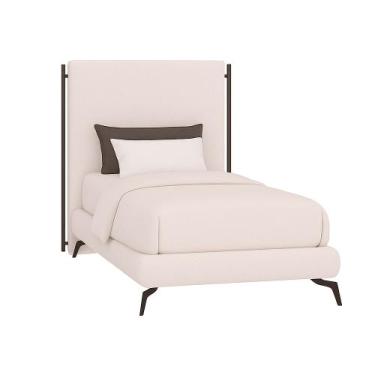 Imagem de Cama Japonesa com Cabeceira Almeriaharu Solteiro Pés Alumínio Bouclé O