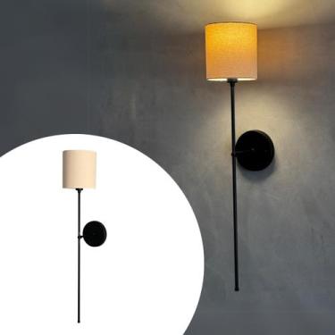 Imagem de Arandela De Parede Clássica Alumínio e Bivolt com Cúpula Bege, Preto e