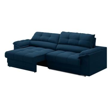 Imagem de Sofá Reclinável Mimo 2,50m com USB Retrátil em Petróleo by Netsofas