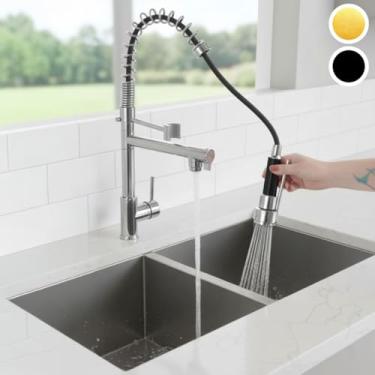 Imagem de Torneira Gourmet Cozinha Misturador Monocomando de Bancada Cromada 2 Saídas