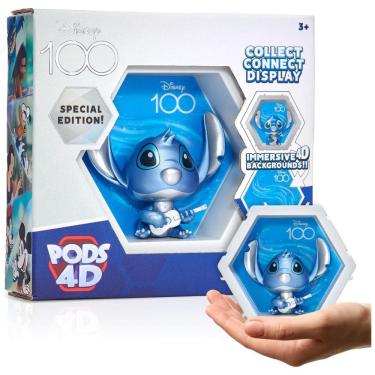 Imagem de Brinquedo Stitch PODS 4D Colecionável, Tema Aniversário de 100 Anos da Disney para Colecionadores, Crianças e Adultos, WOW! PODS, Azul