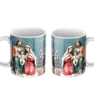 Imagem de Caneca de Porcelana Natal Jesus Branca