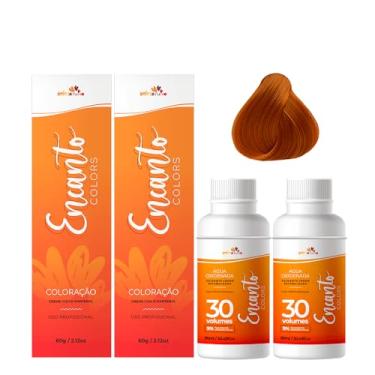 Imagem de Beleza Ruiva – Kit Encanto Colors 8.4 Louro Claro Cobre + Água Oxigenada 30vol 9% | Duas Unidades | Ruivo Acobreado Natural com D-Pantenol, Óleo de Coco e Manteiga de Karité