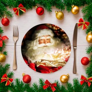 Imagem de Kit C/ 6 Capas Para Sousplat 35cm Natal Estampado Noel Mesa Posta (SNAT0086)