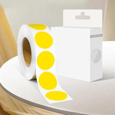 Imagem de Adesivo redondo de 2,5 cm com código de cores, 1000 adesivos de rolo de pontos, etiquetas de círculo amarelo para escritório e casa