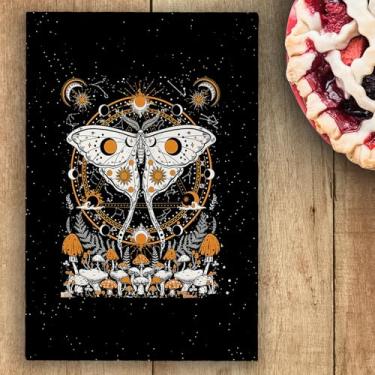 Imagem de Toalhas de cozinha de mariposa de cogumelo, toalhas de prato celestiais florais boêmias para cozinha, decoração de astrologia, toalha de chá de mão de flor estética sol e lua para banheiro, 40 x 61 cm