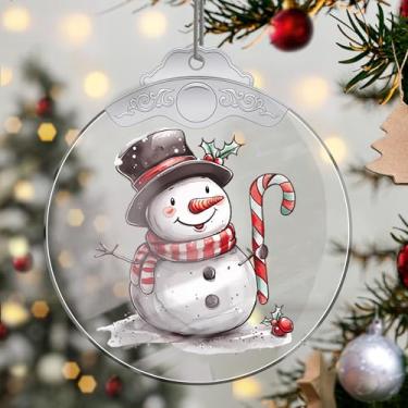 Imagem de Enfeites de Natal, boneco de neve, cristal pendurado, enfeites de árvore de Natal feitos à mão, decoração de carro e casa - presentes de Natal, decoração de artesanato em acrílico, ideias de troca de