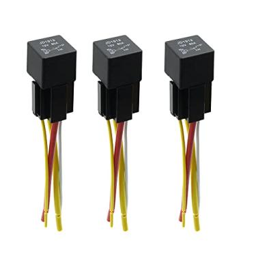 Imagem de Generic 3 peças JD-1912 4 pinos DC 12 V 80 A universal carro veículo veículo motor interruptor de relé de alimentação com arnês
