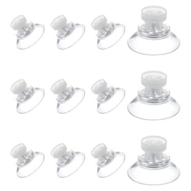 Imagem de Ventosas de parafuso extra fortes, ventosa de PVC transparente sem gancho, suporte de sucção de vidro com porca de parafuso, suporte de sucção resistente - pacote com 12 ventosas pequenas de 25 mm/2,5
