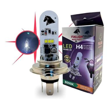 Imagem de Lampada Farol Led H4 Moto Super Branca Alto E Baixo Branco