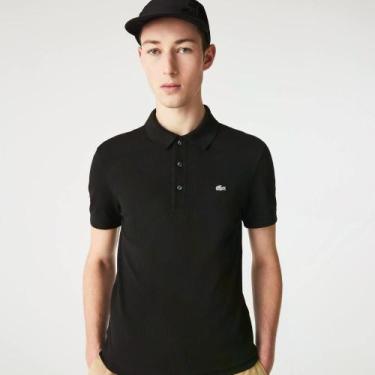 Imagem de Polo Lacoste Slim Fit em Mini Piqué Stretch, 3XL, Preto