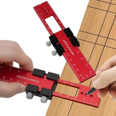 Imagem de Régua de marcação deslizante de metal, régua de bolso de precisão, ferramentas de medição de trabalho de medição de 200 mm polegadas métricas