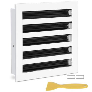 Imagem de Tampa de ventilação AC moderna 10x10, saída de ar branca decorativa (recorte de abertura do duto), difusor de slot linear padrão de alumínio, baixo ruído - grade de registro para teto, paredes e pisos