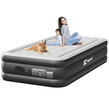 Imagem de Colchão de Ar Queen Size Premium, Inflável Portátil com Bomba de Lítio Embutida, Cama de Ar para Camping e Casa (Solteiro)