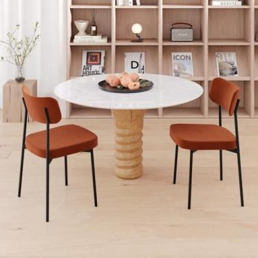 Imagem de Conjunto 2 Cadeiras de Jantar Veludo Terracota Est.preta