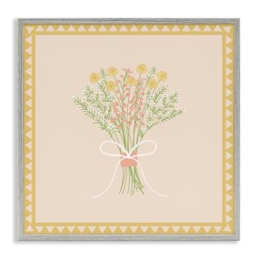 Imagem de Stupell Industries Arte giclée emoldurada preta com borda amarela, design de Adrienne Morris, 12 x 12