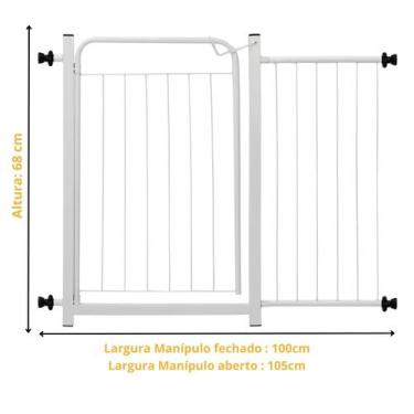 Imagem de Portão Pet Proteção Reforçado Casa Apartamento Áreas Internas e Extern