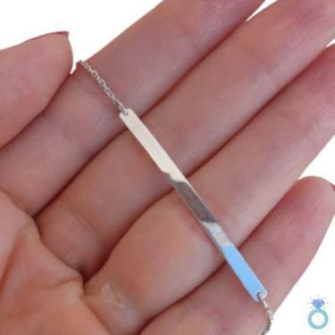 Imagem de Pulseira De Prata Chapinha Plaquinha Adulto Legitima 925 - Isa Roncari