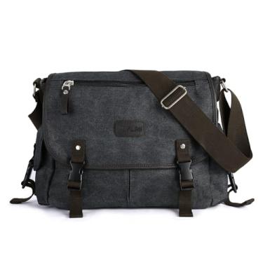 Imagem de Bolsa mensageiro masculina, bolsa tiracolo impermeável, bolsa de ombro, A - Preto, Estilo casual