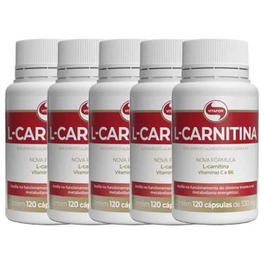 Imagem de Kit 5X L-Carnitina + Vitamina B6 - 120 Cápsulas - Vitafor-Masculino